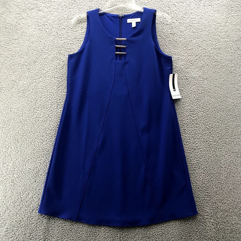 Nine West Women's Sleeveless A Line Dress‎ Blue Size 2 NWT